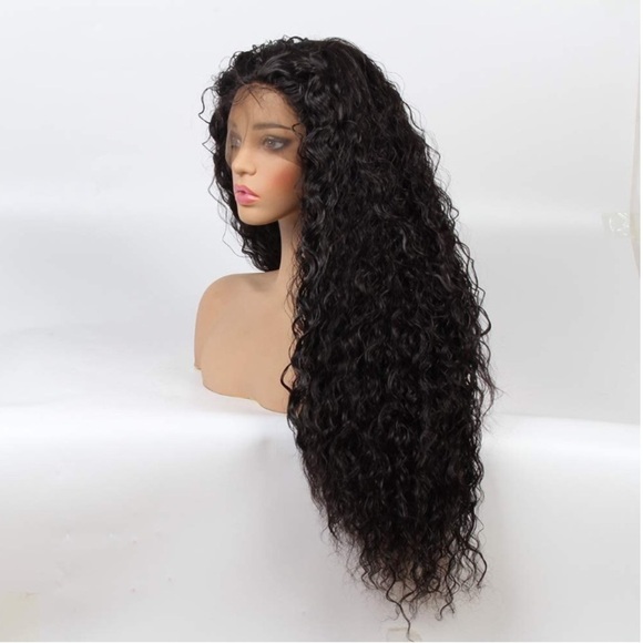 ?CAVINA 22” DARK BROWN KINKY CURLY LACE FRONT WIG